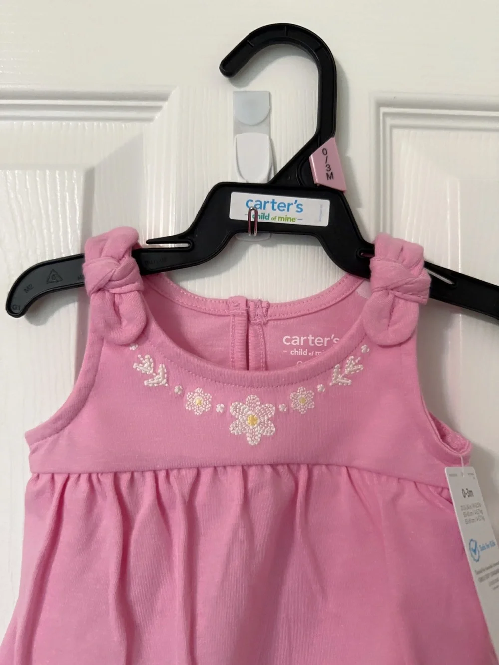 Carter's Pink Sleeveless Floral Embroidered dress